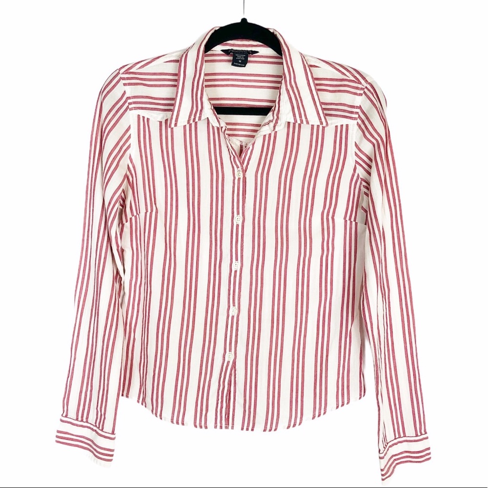 Abercrombie & Fitch Pink Stripe Button Down Shirt
